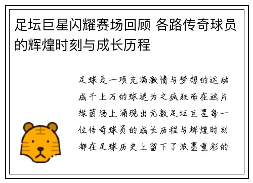 足坛巨星闪耀赛场回顾 各路传奇球员的辉煌时刻与成长历程